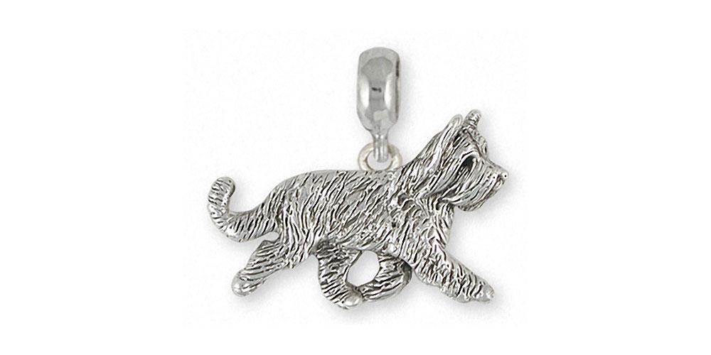 Briard Charms Briard Charm Slide Sterling Silver Dog Jewelry Briard jewelry