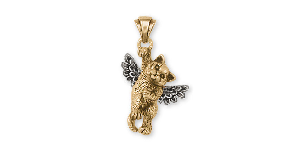 British Shorthair Angel Charms British Shorthair Angel Pendant Gold Vermeil Cat Jewelry British Shorthair Angel jewelry