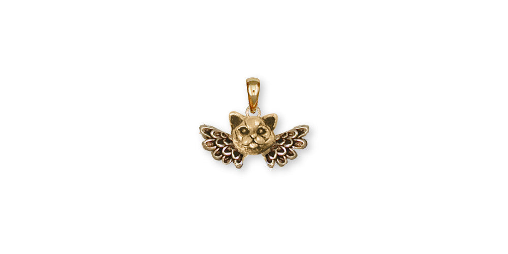 British Shorthair Angel Charms British Shorthair Angel Pendant Gold Vermeil Cat Jewelry British Shorthair Angel jewelry