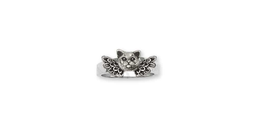 British Shorthair Angel Charms British Shorthair Angel Ring Sterling Silver Cat Jewelry British Shorthair Angel jewelry