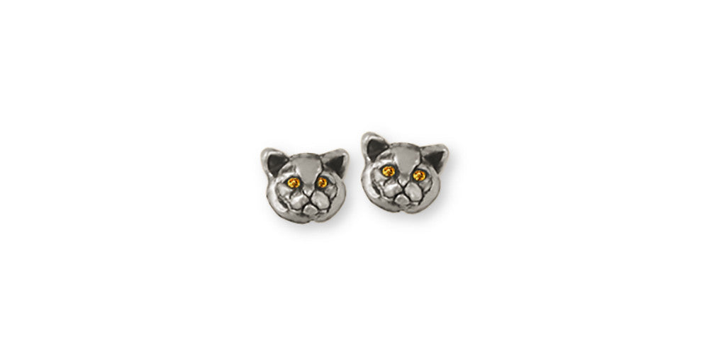 British Shorthair Charms British Shorthair Earrings Sterling Silver Cat Jewelry British Shorthair jewelry