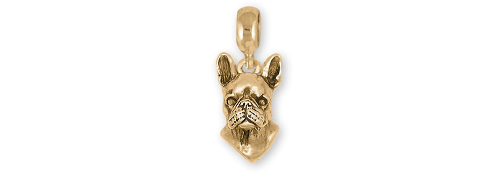 Boston Terrier Charms Boston Terrier Charm Slide 14k Yellow Gold Boston Terrier Jewelry Boston Terrier jewelry
