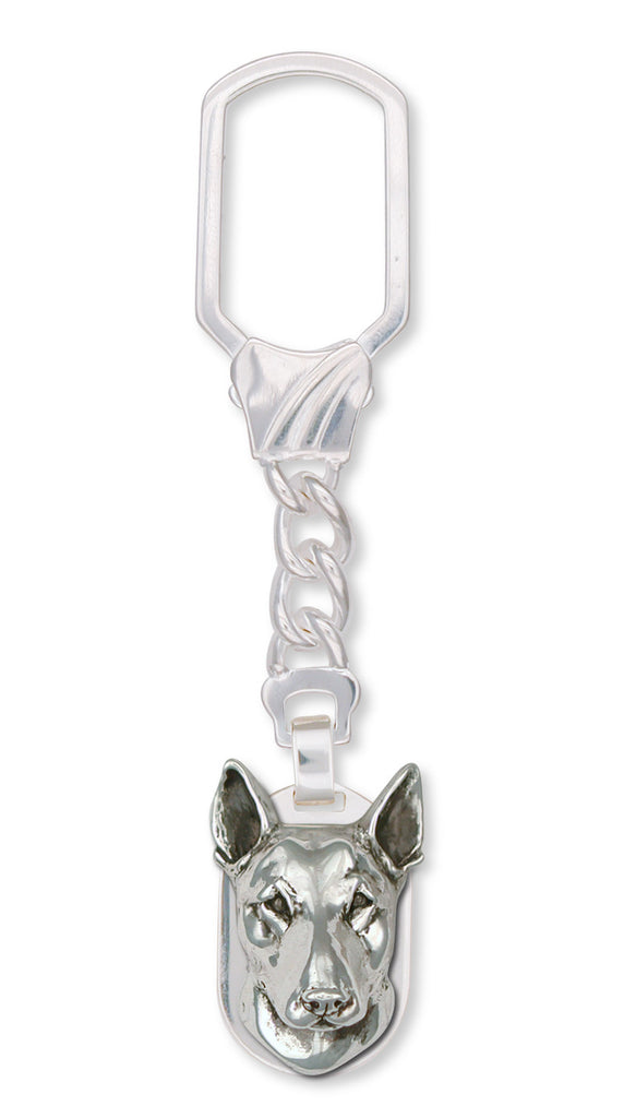 Bull Terrier Charms Bull Terrier Key Ring Handmade Sterling Silver Dog Jewelry Bull Terrier jewelry