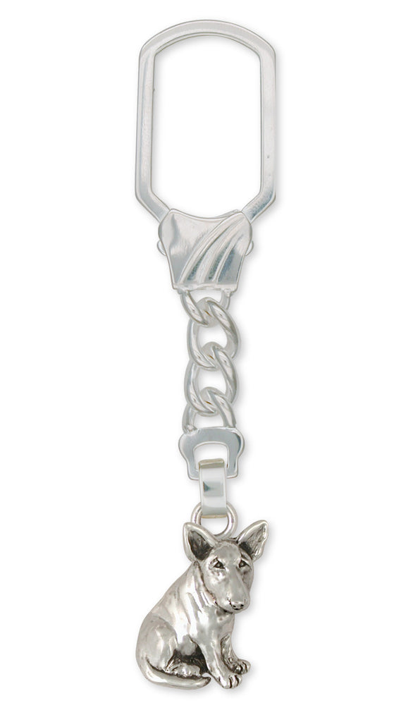 Bull Terrier Charms Bull Terrier Key Ring Handmade Sterling Silver Dog Jewelry Bull Terrier jewelry