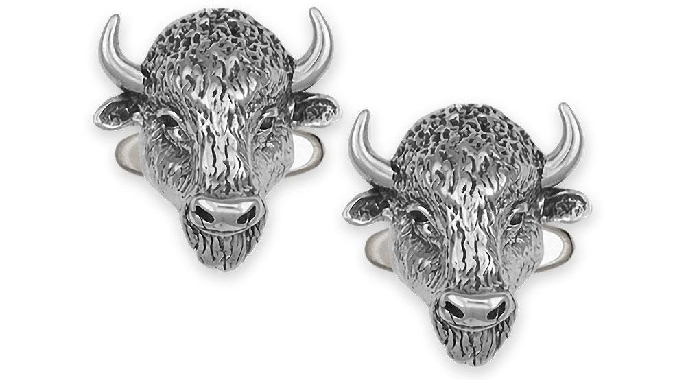 Buffalo Charms Buffalo Cufflinks Sterling Silver Bison Jewelry Buffalo jewelry
