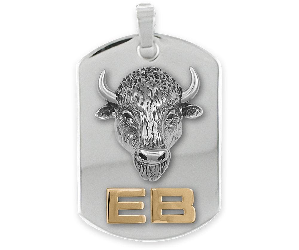 Buffalo Charms Buffalo Pendant Silver And 14k Gold Bison Jewelry Buffalo jewelry