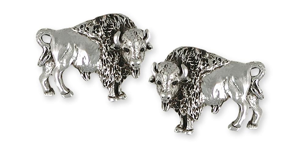 Buffalo Charms Buffalo Cufflinks Sterling Silver Bison Jewelry Buffalo jewelry