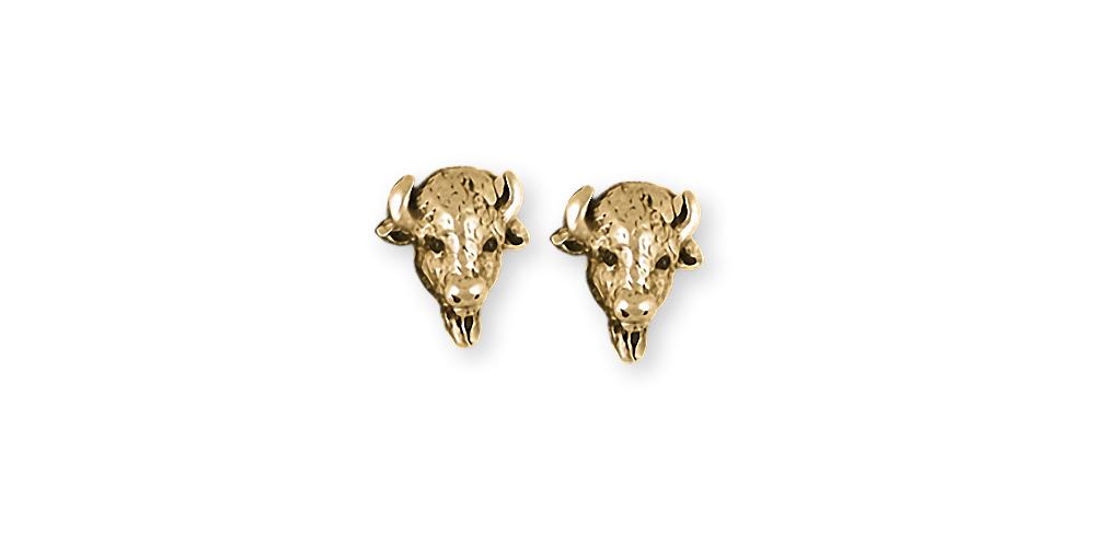Buffalo Charms Buffalo Earrings 14k Gold Bison Jewelry Buffalo jewelry