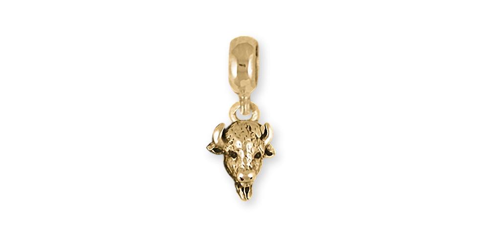 Buffalo Charms Buffalo Charm Slide 14k Gold Bison Jewelry Buffalo jewelry