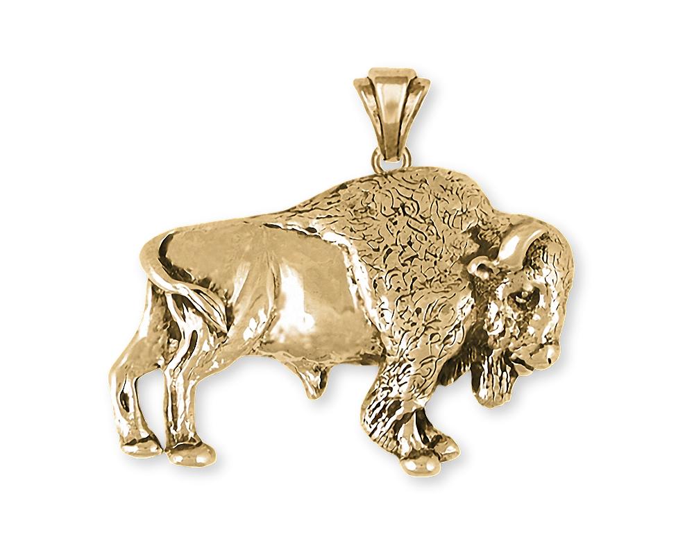 Buffalo Charms Buffalo Pendant 14k Gold Bison Jewelry Buffalo jewelry
