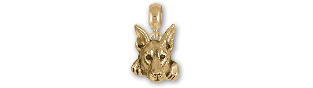 Doberman Pinscher Charms Doberman Pinscher Charm Slide 14k Yellow Gold Doberman Jewelry Doberman Pinscher jewelry