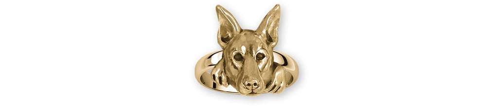 Doberman Pinscher Charms Doberman Pinscher Ring 14k Yellow Gold Doberman Jewelry Doberman Pinscher jewelry