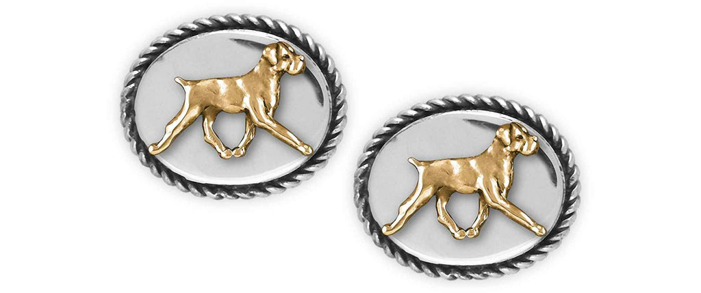 Boxer Charms Boxer Cufflinks Silver And 14k Gold Boxer Dog Jewelry Boxer jewelry