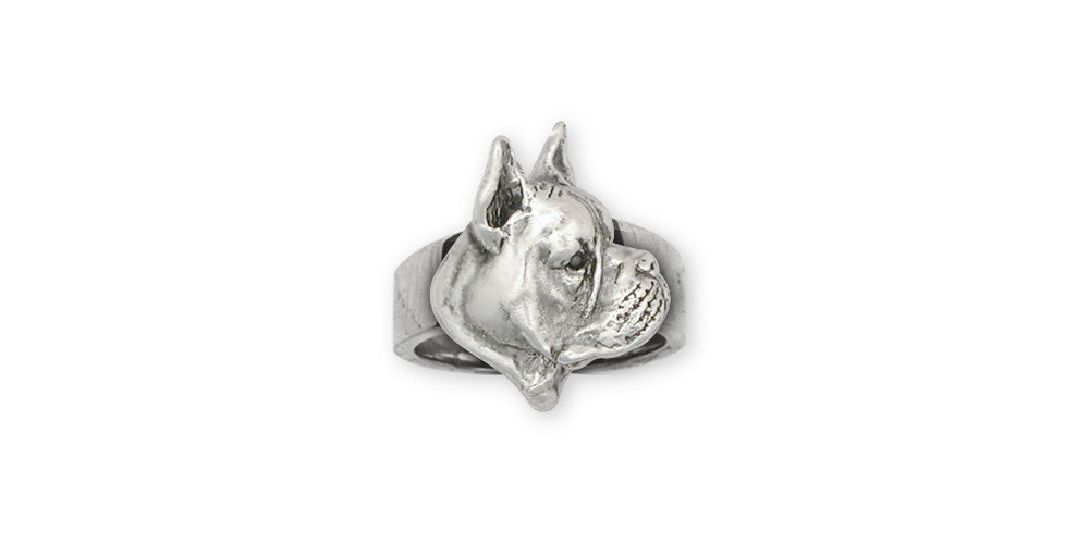 Boxer Charms Boxer Ring Sterling Silver Dog Jewelry Boxer jewelry
