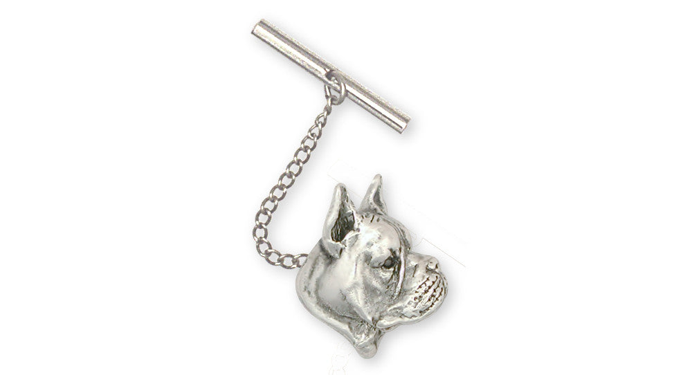 Boxer Charms Boxer Tie Tack Sterling Silver Dog Jewelry Boxer jewelry