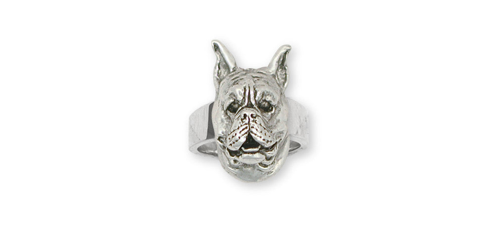 Boxer Charms Boxer Ring Sterling Silver Dog Jewelry Boxer jewelry