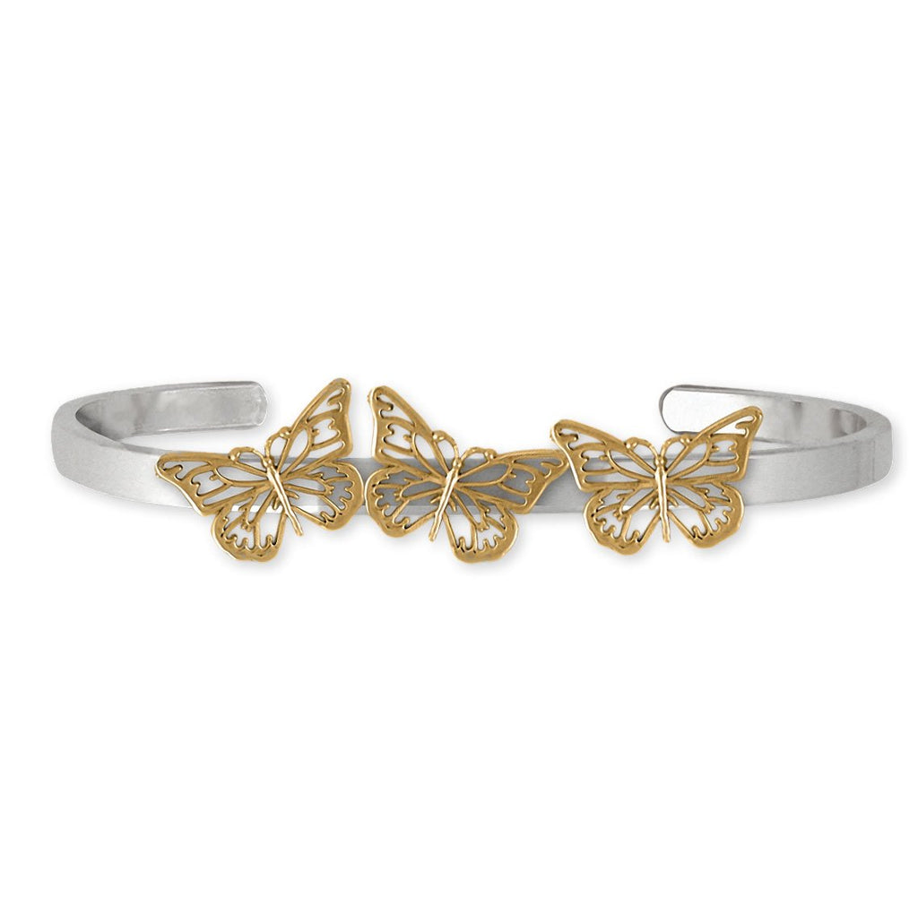 Butterfly Charms Butterfly Bracelet Silver And 14k Gold Butterfly Jewelry Butterfly jewelry