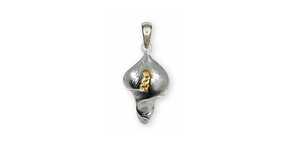 calla lily necklace white gold Calla Lily Flower Pendant Silver And Gold | Esquivel and Fees