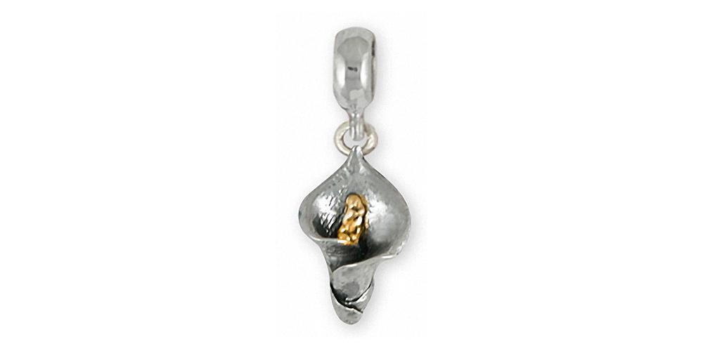 Calla Lily Charms Calla Lily Charm Slide Silver And Gold Flower Jewelry Calla Lily jewelry
