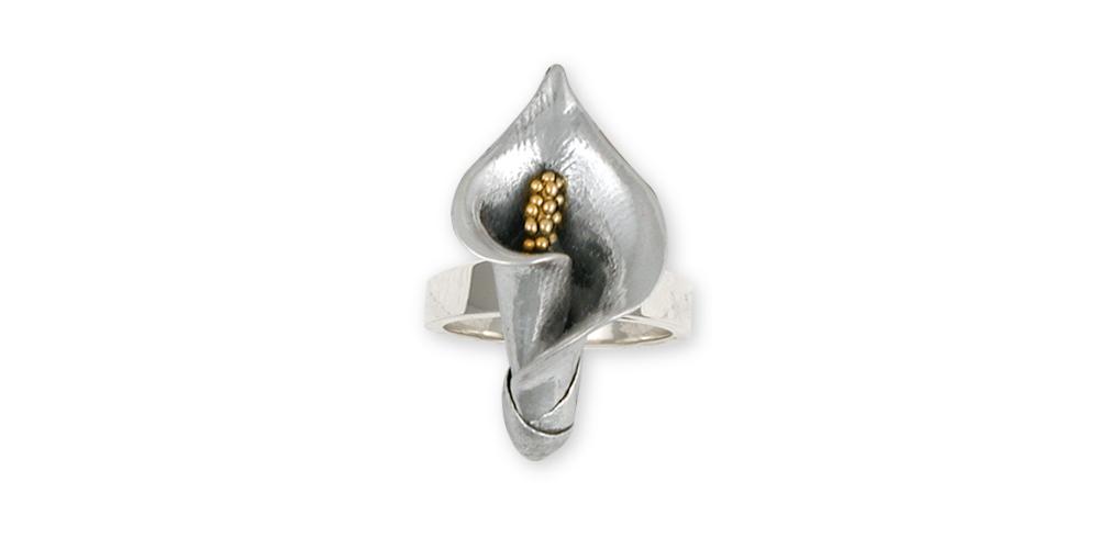 calla lily flower jewelry Calla Lily Jewelry Silver And Gold Vermeil Calla Lily Ring Handmade Flower Jewelry CAL2-TNR