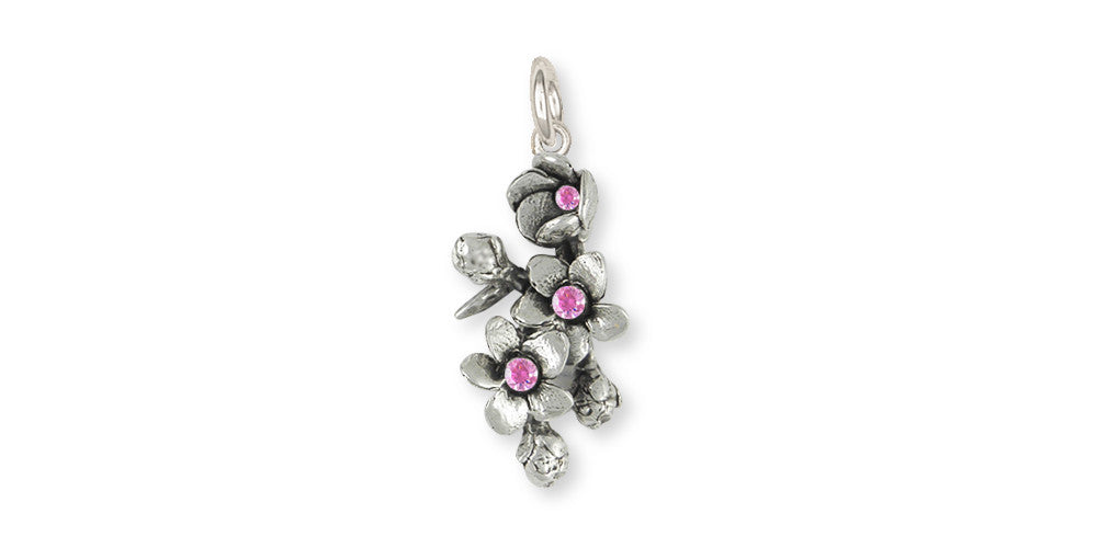 Cherry Blossom Charms Cherry Blossom Charm Sterling Silver Flower Jewelry Cherry Blossom jewelry