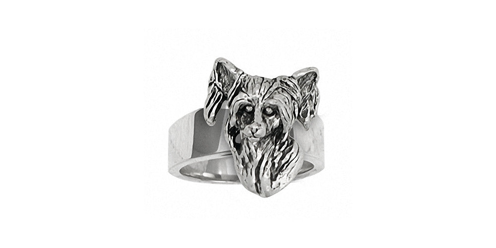 Chinese Crested Charms Chinese Crested Ring Sterling Silver Dog Jewelry Chinese Crested jewelry