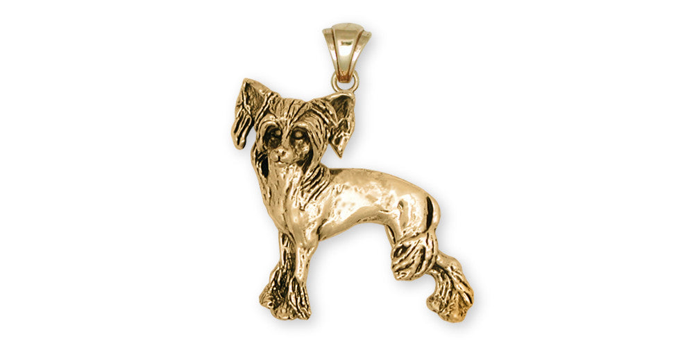 Chinese Crested Charms Chinese Crested Pendant 14k Gold Dog Jewelry Chinese Crested jewelry