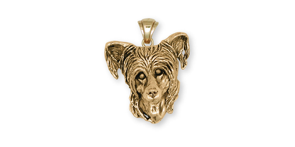 Chinese Crested Charms Chinese Crested Pendant 14k Gold Dog Jewelry Chinese Crested jewelry