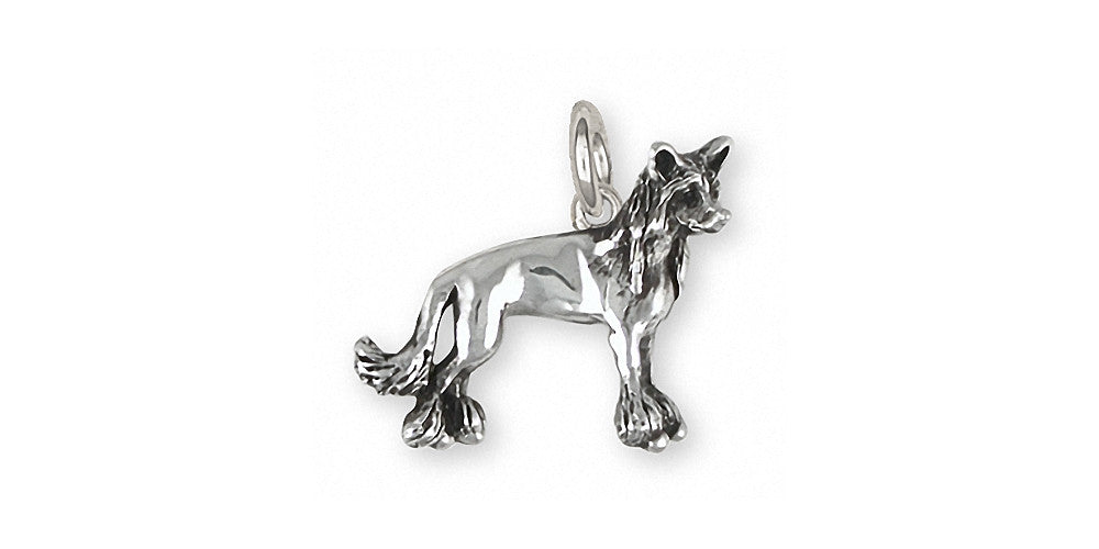 Chinese Crested Charms Chinese Crested Charm Sterling Silver Dog Jewelry Chinese Crested jewelry