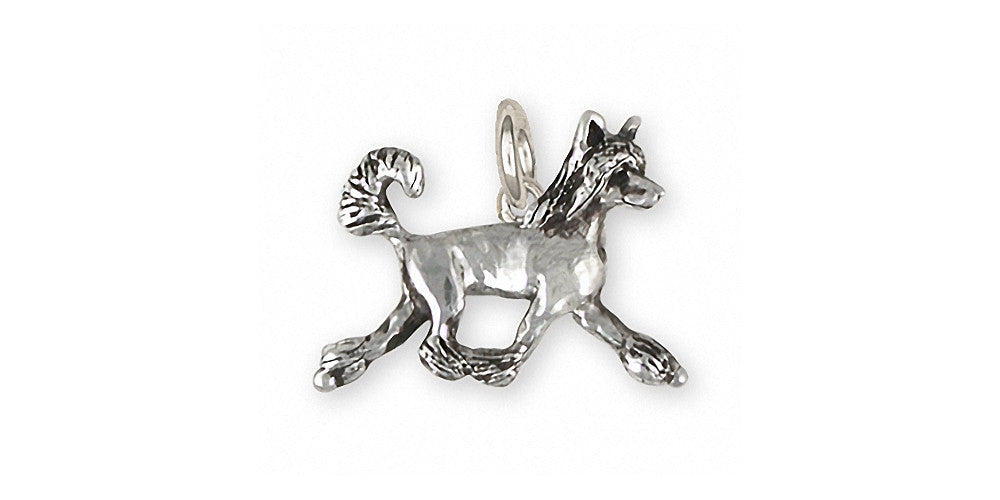 Chinese Crested Charms Chinese Crested Charm Sterling Silver Dog Jewelry Chinese Crested jewelry
