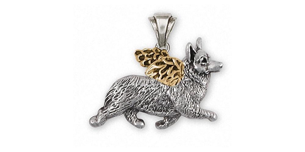 Corgi Charms Corgi Pendant Silver And Gold Dog Jewelry Corgi jewelry