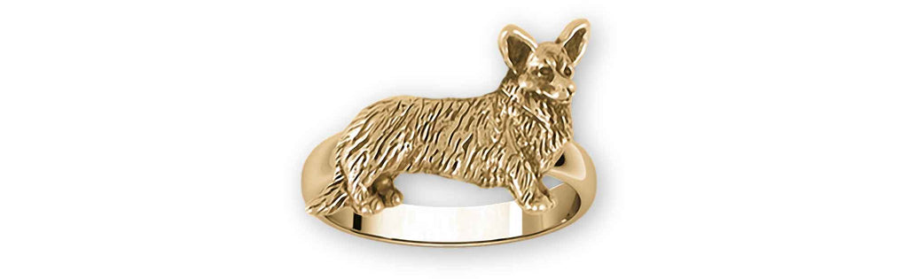 Corgi Charms Corgi Ring 14k Yellow Gold Corgi Jewelry Corgi jewelry