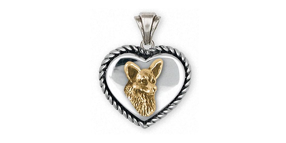 Corgi Charms Corgi Pendant Silver And 14k Gold Dog Jewelry Corgi jewelry
