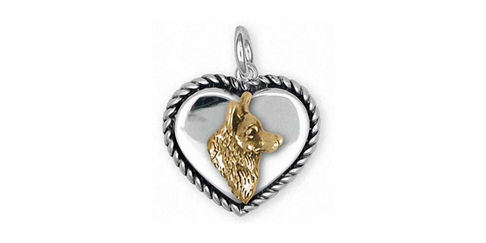 Corgi Charms Corgi Charm Silver And 14k Gold Dog Jewelry Corgi jewelry