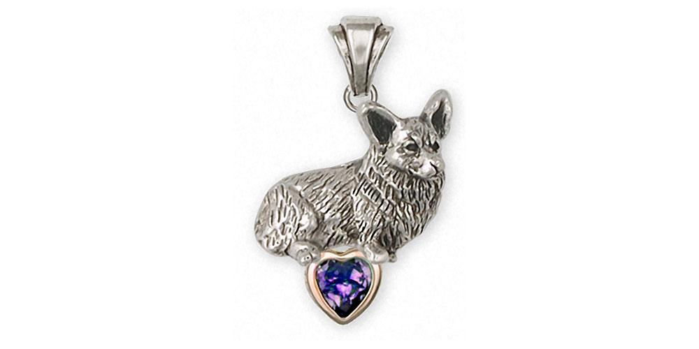 Corgi Charms Corgi Pendant Silver And 14k Gold Dog Jewelry Corgi jewelry