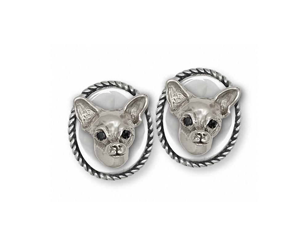 Chihuahua Charms Chihuahua Cufflinks Sterling Silver Dog Jewelry Chihuahua jewelry