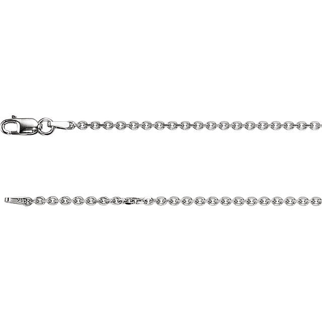 Diamond Cut Cable Chain, 16 Inches Long 1.75 Mm Ch125wg Charms Diamond Cut Cable Chain, 16 Inches Long 1.75 Mm Ch125wg  14k White Gold  Jewelry Diamond Cut Cable Chain, 16 inches Long 1.75 mm CH125WG jewelry