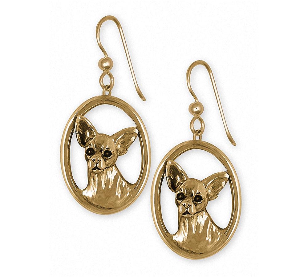 Chihuahua Charms Chihuahua Earrings 14k Gold Dog Jewelry Chihuahua jewelry