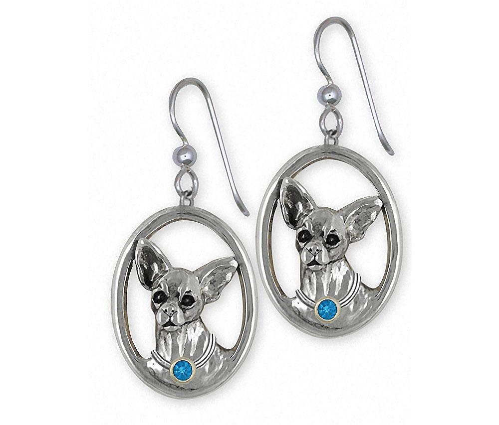 Chihuahua Dog Earrings Sterling Silver Esquivel and Fees