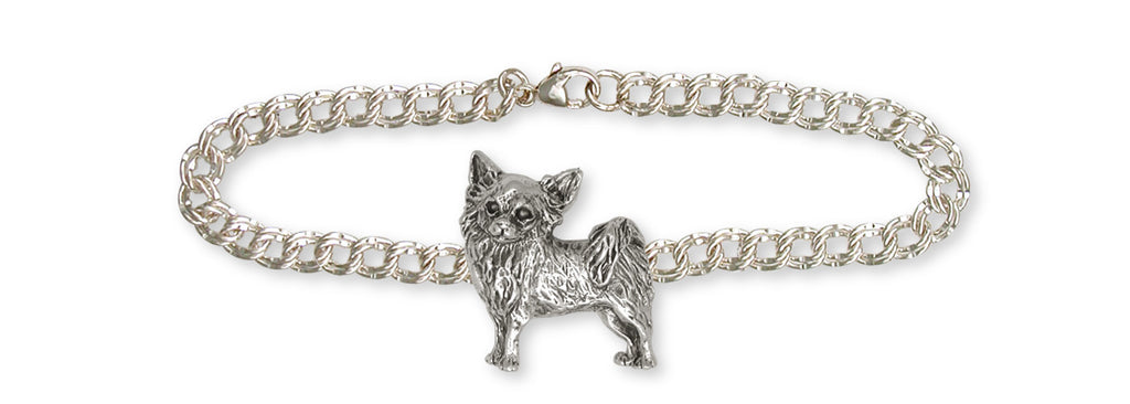 Long Hair Chihuahua Charms Long Hair Chihuahua Bracelet Sterling Silver Dog Jewelry Long Hair Chihuahua jewelry