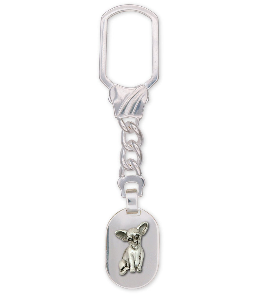 Chihuahua Charms Chihuahua Key Ring Sterling Silver Dog Jewelry Chihuahua jewelry