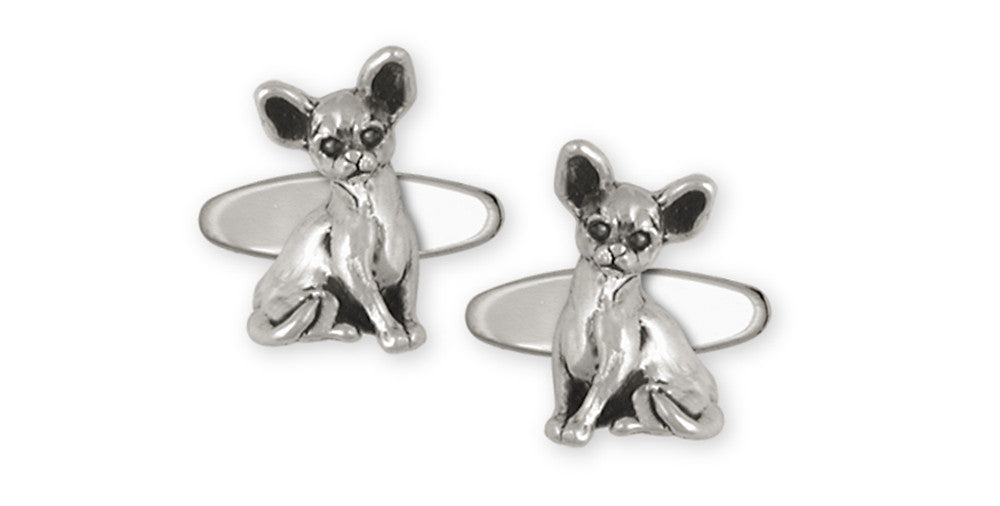 Chihuahua Charms Chihuahua Cufflinks Sterling Silver Dog Jewelry Chihuahua jewelry