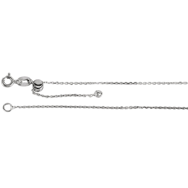 Adjustable Cable Chain, 22 Inches Long .95 Mm - Ch901 Sterling Silver