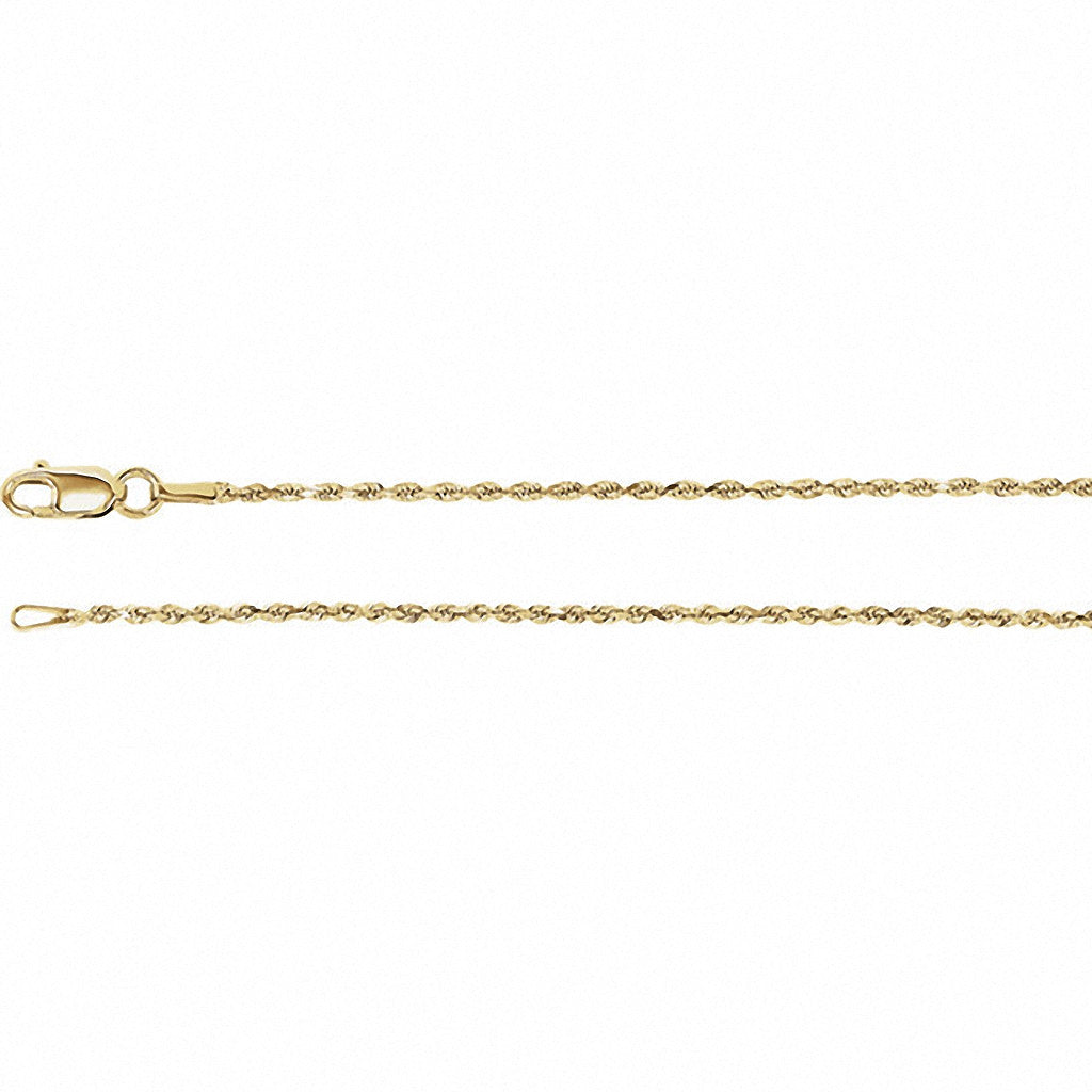 Diamond Cut Rope Chain, 18 Inches Long 1.3 Mm  - Ch947 Charms Diamond Cut Rope Chain, 18 Inches Long 1.3 Mm  - Ch947  14k Yellow Gold  Jewelry Diamond Cut Rope Chain, 18 Inches Long 1.3 mm  - CH947 jewelry