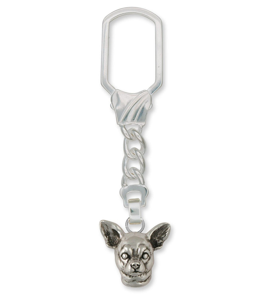 Chihuahua Charms Chihuahua Key Ring Sterling Silver Dog Jewelry Chihuahua jewelry