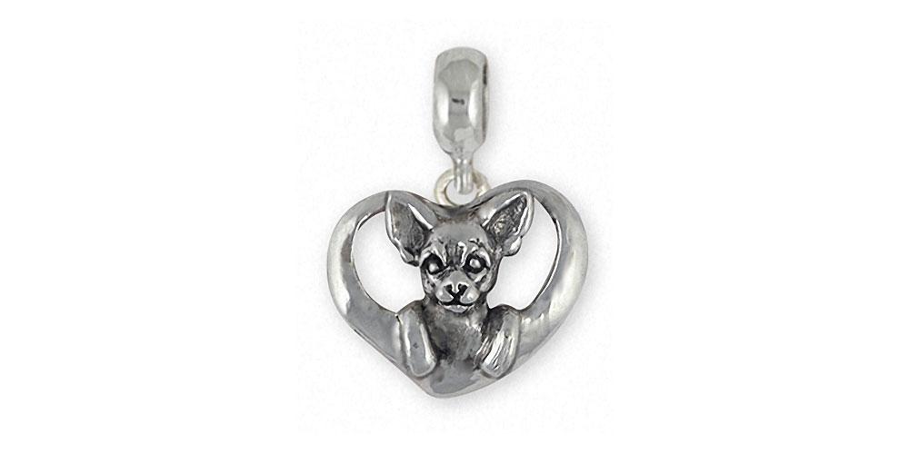 Chihuahua Charms Chihuahua Charm Slide Sterling Silver Dog Jewelry Chihuahua jewelry