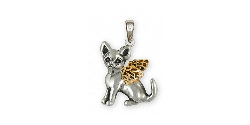 Chihuahua Angel Charms Chihuahua Angel Pendant Silver And Gold Dog Jewelry Chihuahua Angel jewelry