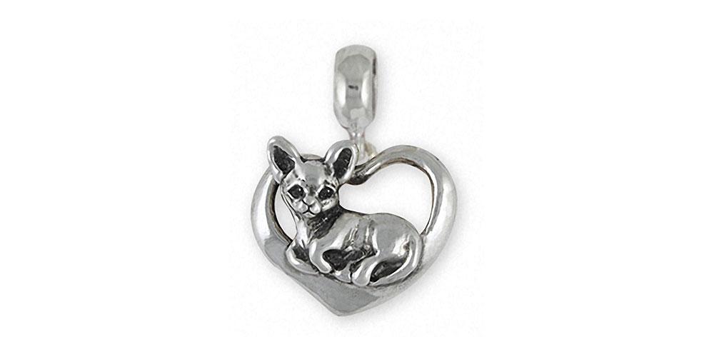 Chihuahua Charms Chihuahua Charm Slide Sterling Silver Dog Jewelry Chihuahua jewelry