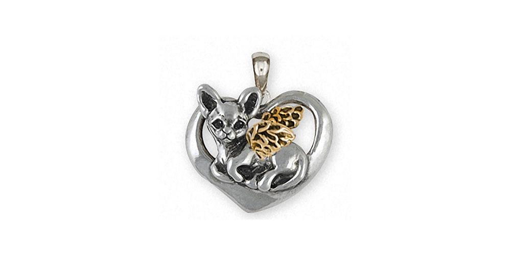 Chihuahua Angel Charms Chihuahua Angel Pendant Silver And Gold Dog Jewelry Chihuahua Angel jewelry