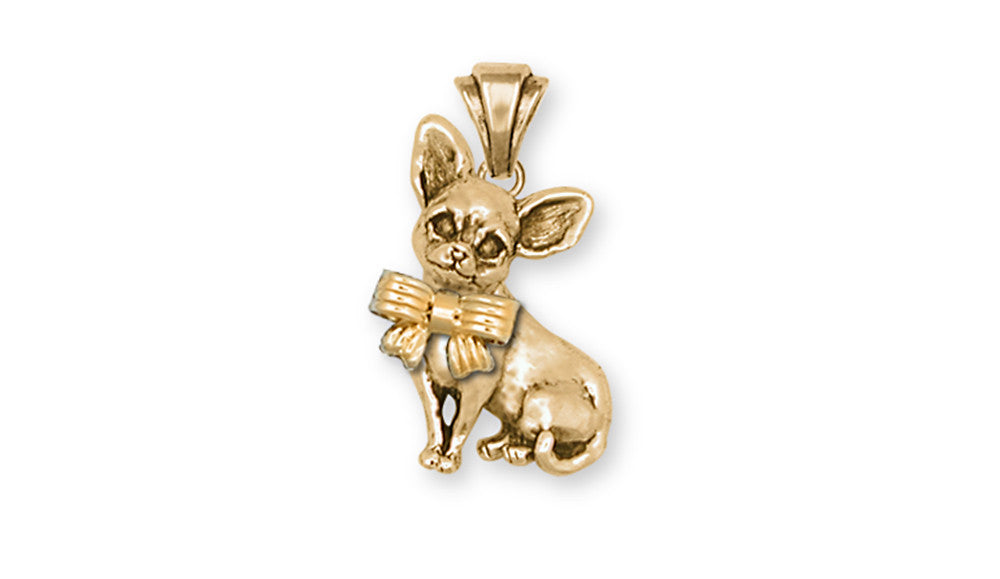 Chihuahua Charms Chihuahua Pendant 14k Yellow Gold Vermeil Dog Jewelry Chihuahua jewelry